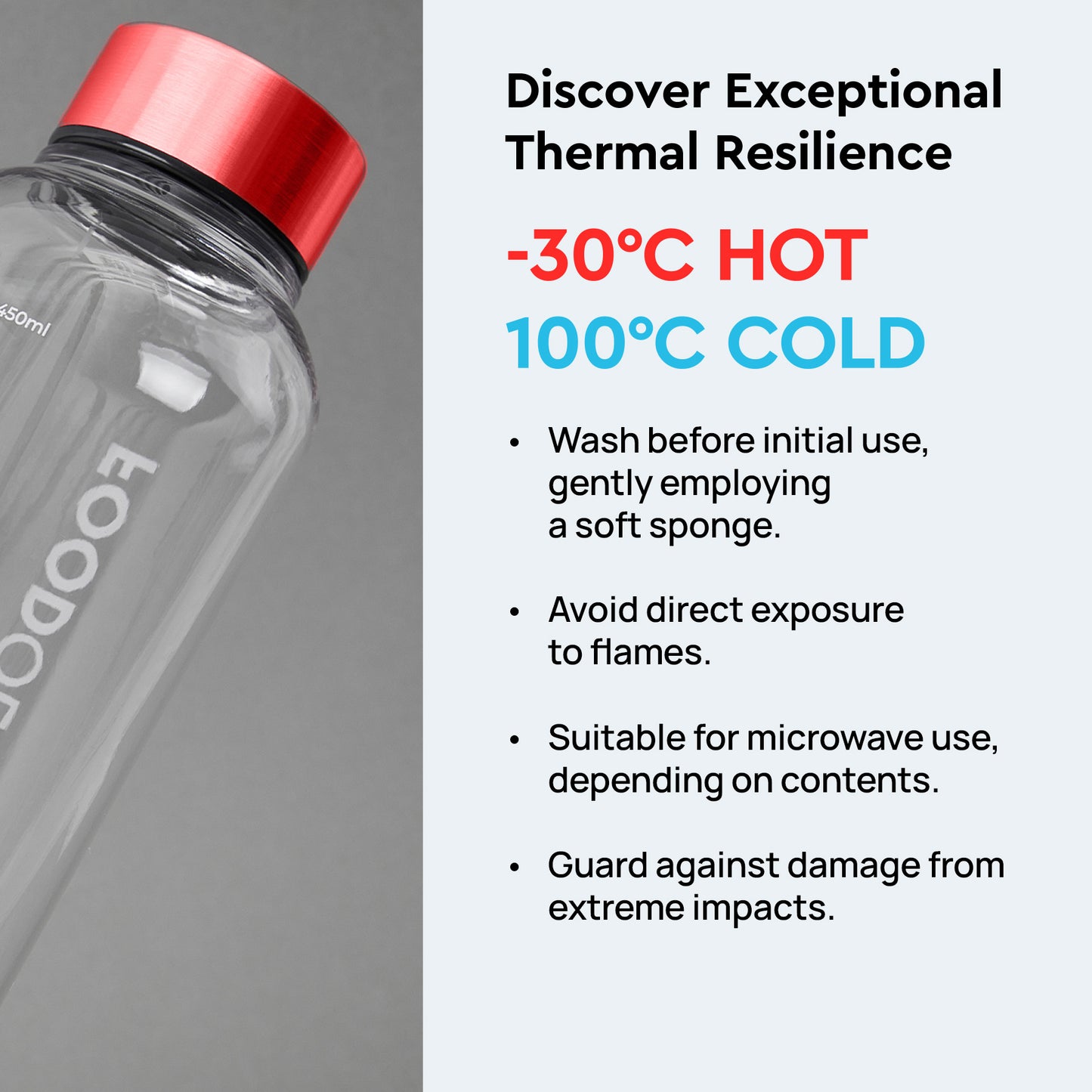 Eco-friendly Drink Mix Bottle with leak-proof design and heat resistance from -30°C to 100°C