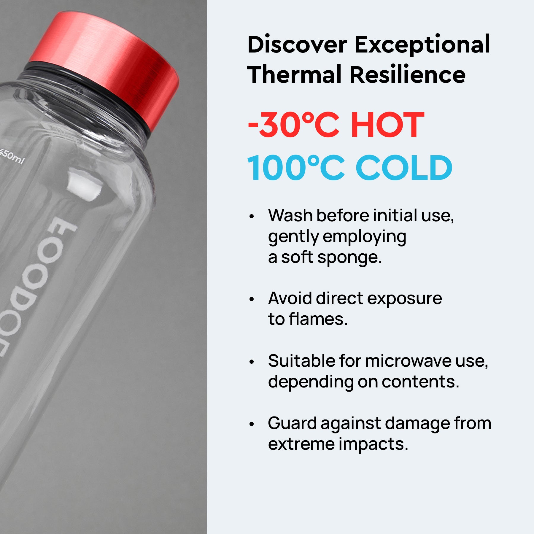 Eco-friendly Drink Mix Bottle with leak-proof design and heat resistance from -30°C to 100°C