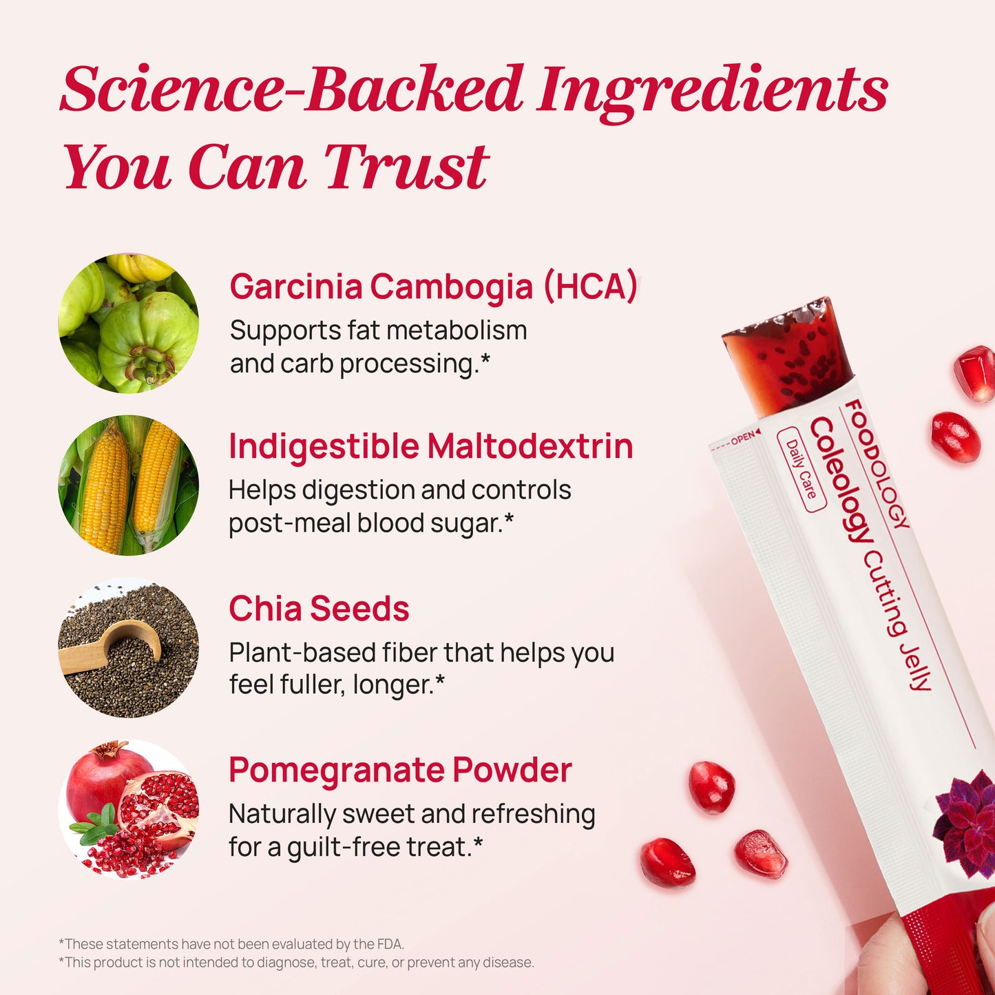 Cutting Jelly stick supplement with Garcinia Cambogia, indigestible maltodextrin, and hyaluronic acid