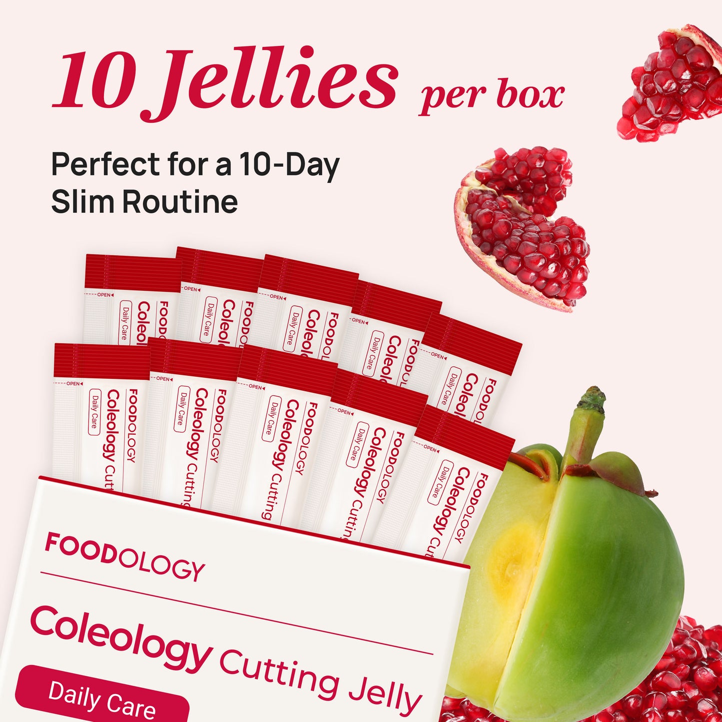 Pomegranate and Garcinia Cambogia-infused jelly for slimming and sugar balance