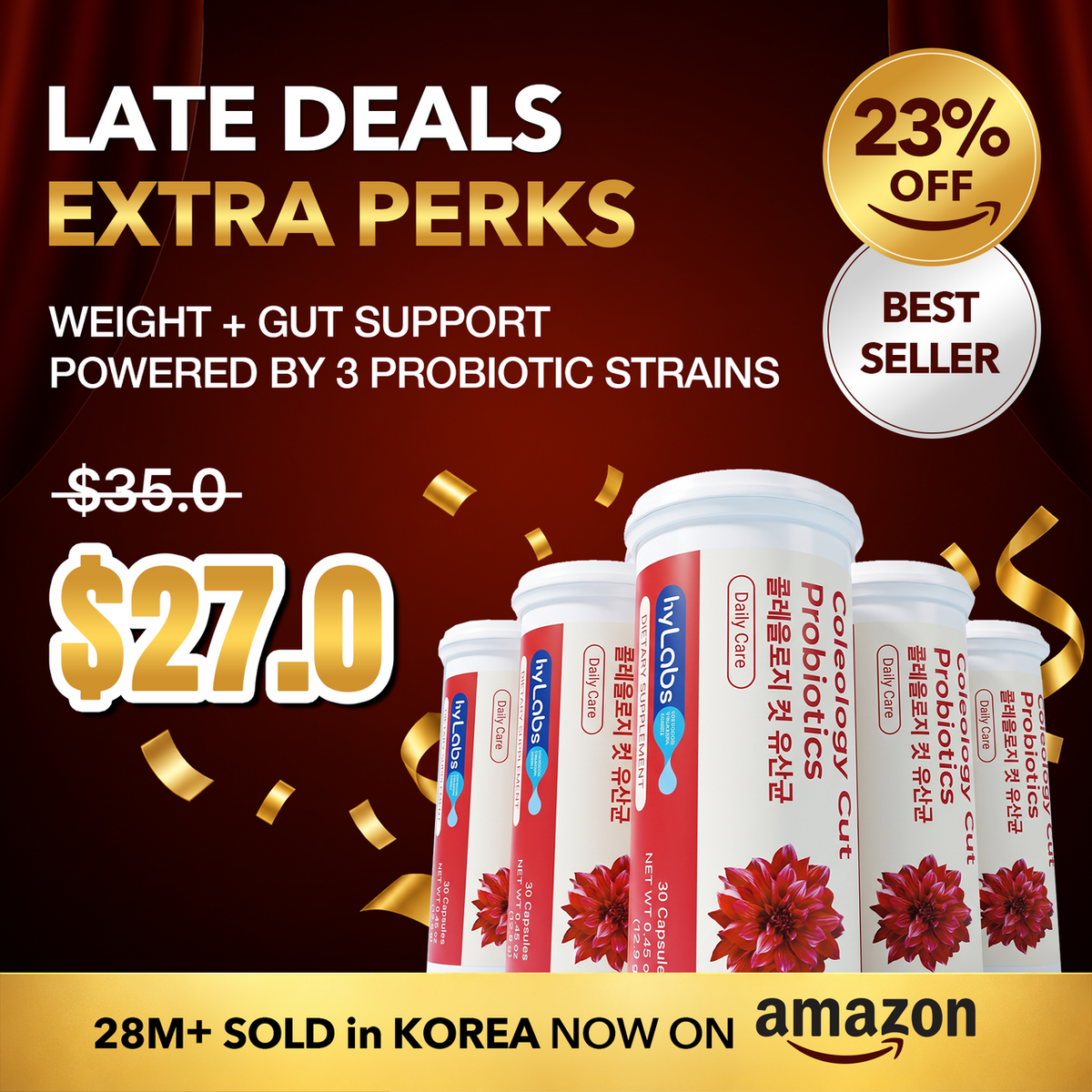 [Amazon] Diet Probiotics for Weight Management & Immune Support